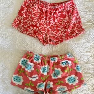 2Pair Mini Boden toweling shorts girls floral